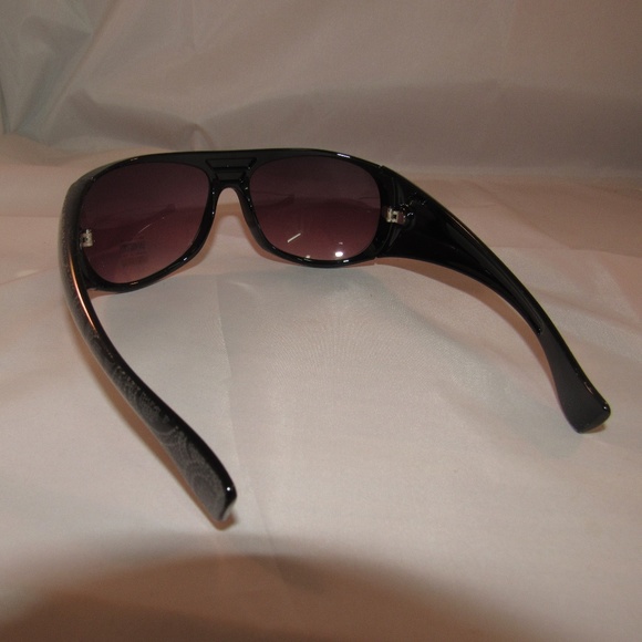 Awesome Black Frame Sunglasses Fancy Temple Arm - Picture 4 of 7